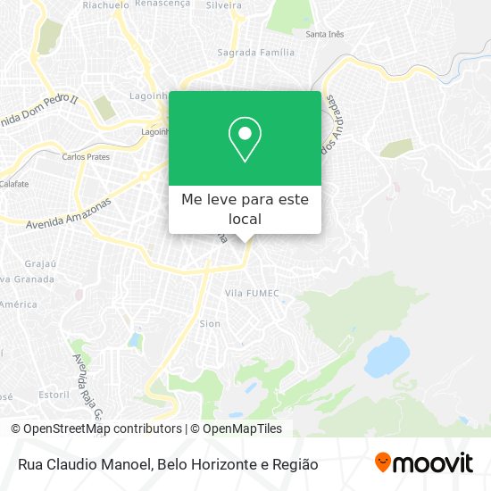Rua Claudio Manoel mapa