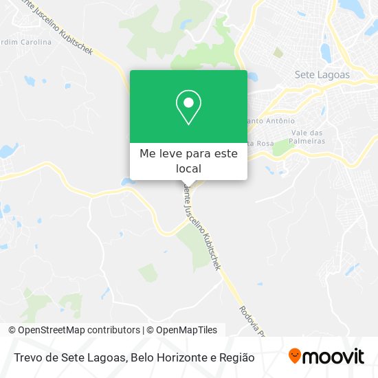Trevo de Sete Lagoas mapa