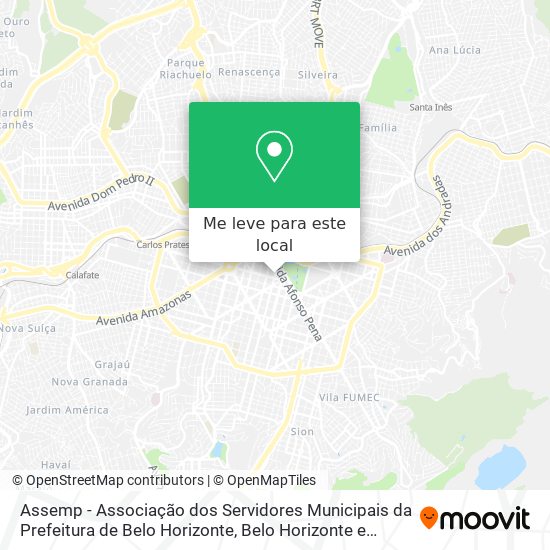 Assemp - Associação dos Servidores Municipais da Prefeitura de Belo Horizonte mapa