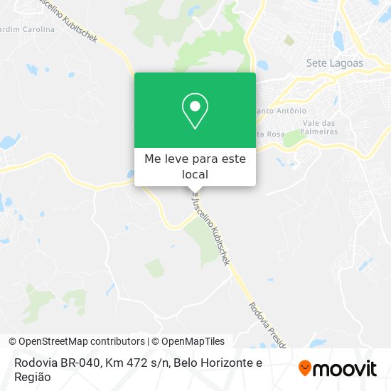Rodovia BR-040, Km 472 s/n mapa