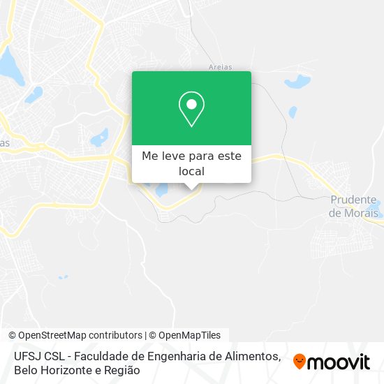 UFSJ CSL - Faculdade de Engenharia de Alimentos mapa