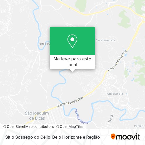 Sítio Sossego do Célio mapa