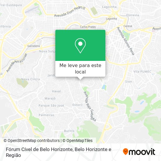 Fórum Cível de Belo Horizonte mapa