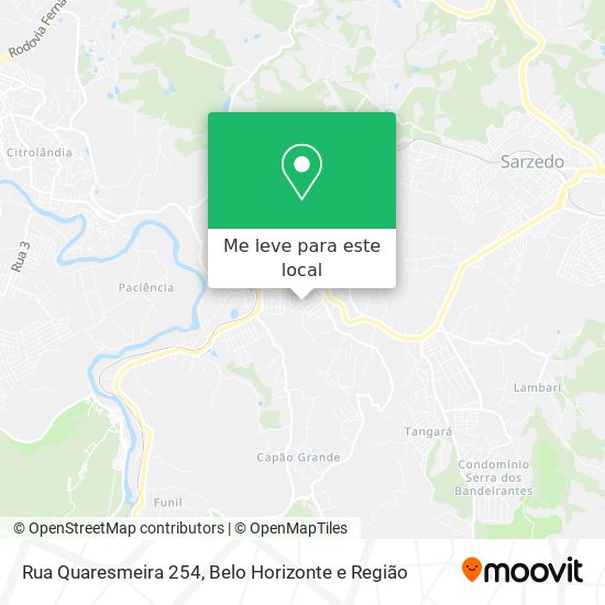Rua Quaresmeira 254 mapa