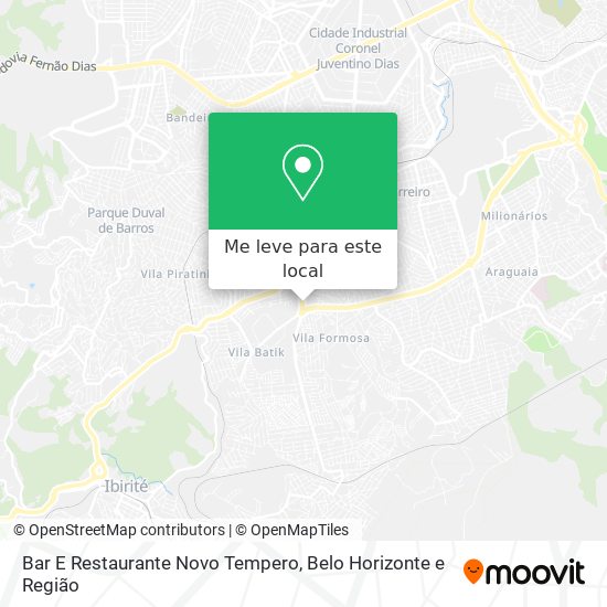 Bar E Restaurante Novo Tempero mapa