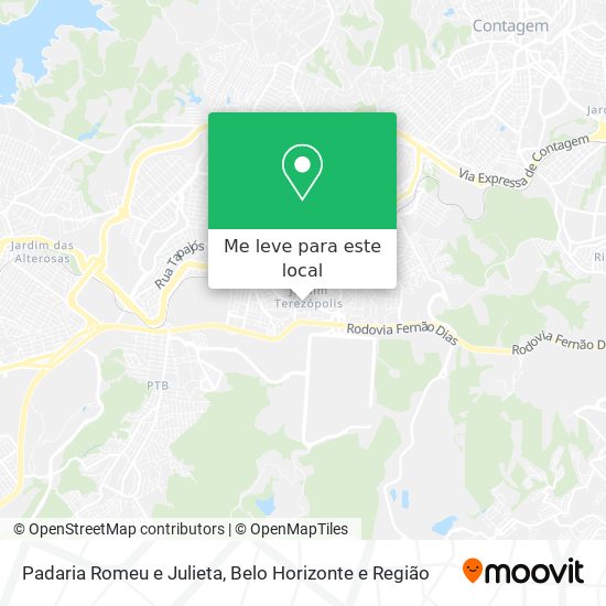 Padaria Romeu e Julieta mapa