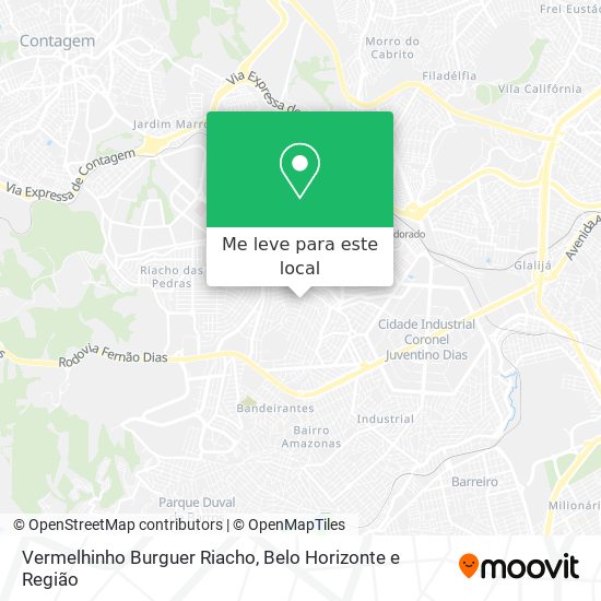 Vermelhinho Burguer Riacho mapa