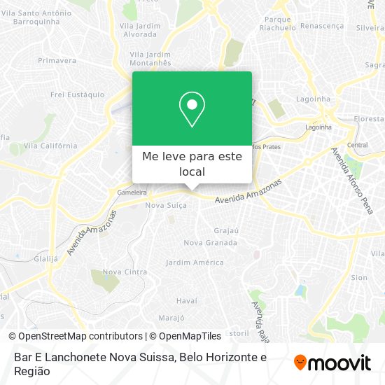 Bar E Lanchonete Nova Suissa mapa