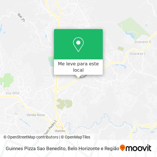 Guinnes Pizza Sao Benedito mapa