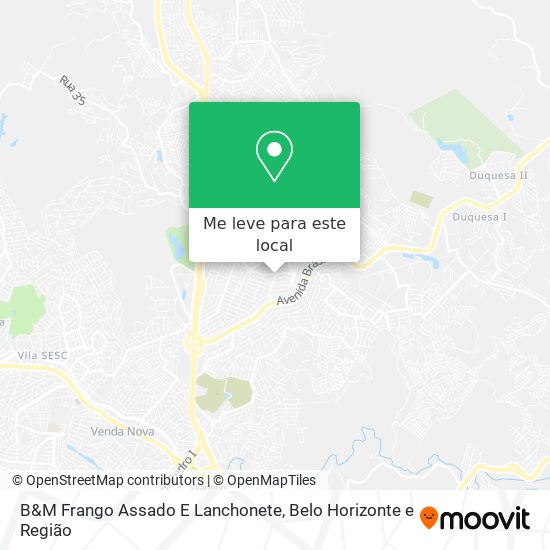B&M Frango Assado E Lanchonete mapa