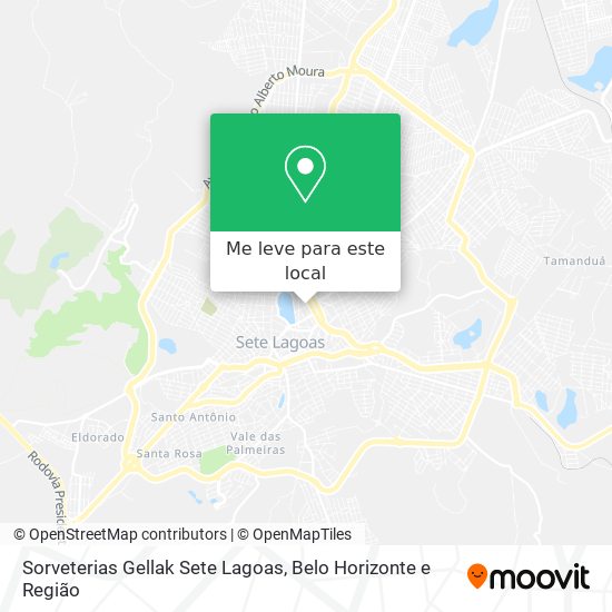 Sorveterias Gellak Sete Lagoas mapa
