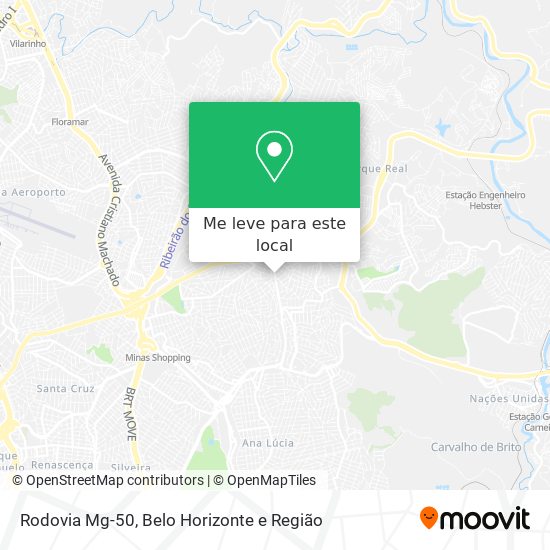 Rodovia Mg-50 mapa