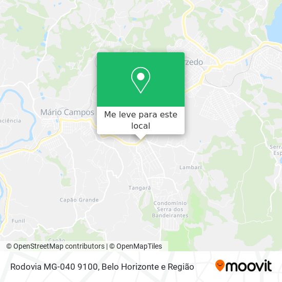 Rodovia MG-040 9100 mapa