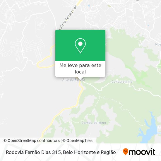 Rodovia Fernão Dias 315 mapa