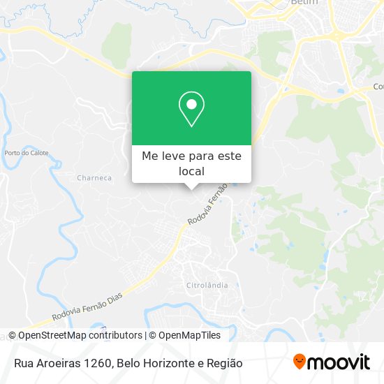 Rua Aroeiras 1260 mapa