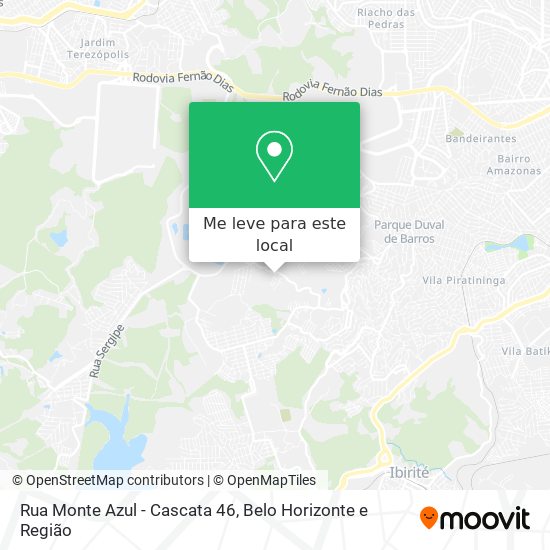 Rua Monte Azul - Cascata 46 mapa