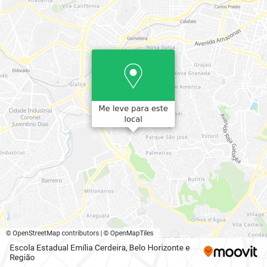 Escola Estadual Emília Cerdeira mapa