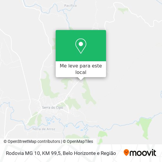 Rodovia MG 10, KM 99,5 mapa
