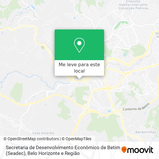 Secretaria de Desenvolvimento Econômico de Betim (Seadec) mapa