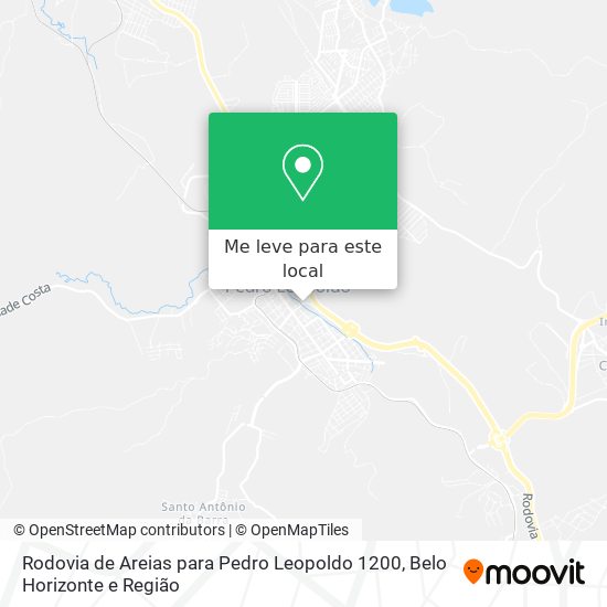 Rodovia de Areias para Pedro Leopoldo 1200 mapa