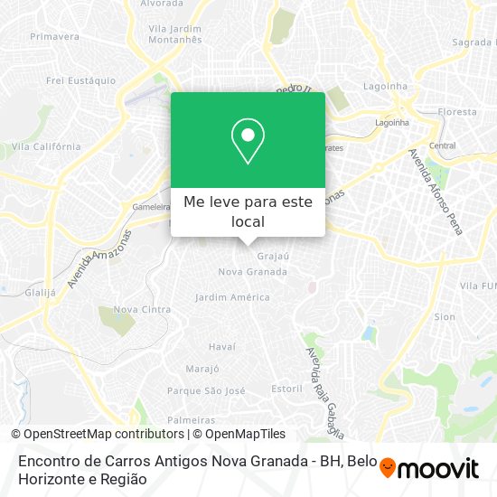 Encontro de Carros Antigos Nova Granada - BH mapa