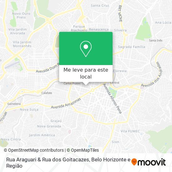 Rua Araguari & Rua dos Goitacazes mapa