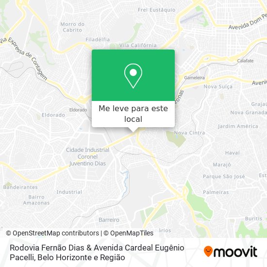 Rodovia Fernão Dias & Avenida Cardeal Eugênio Pacelli mapa