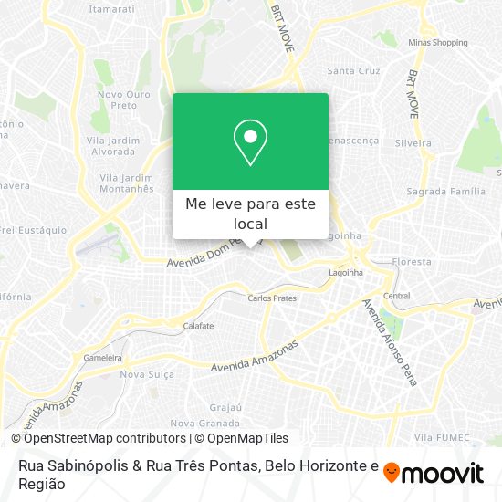 Rua Sabinópolis & Rua Três Pontas mapa
