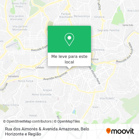 Rua dos Aimorés & Avenida Amazonas mapa