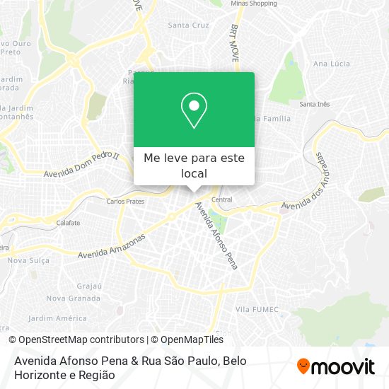 Avenida Afonso Pena & Rua São Paulo mapa