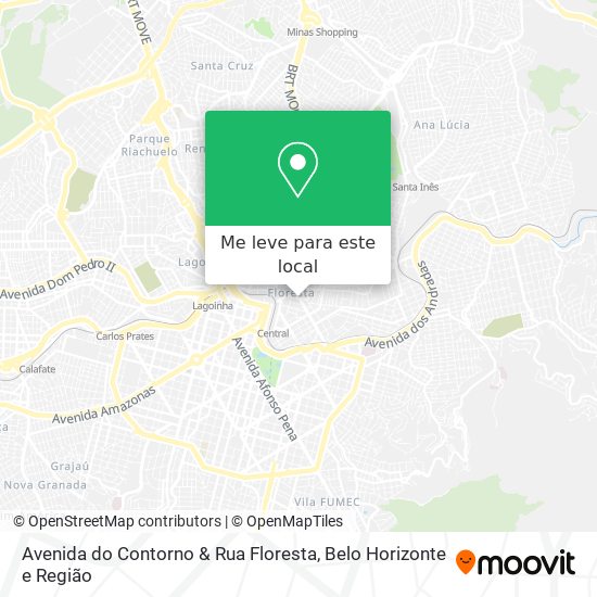 Avenida do Contorno & Rua Floresta mapa