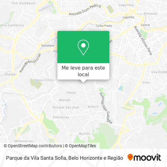 Parque da Vila Santa Sofia mapa