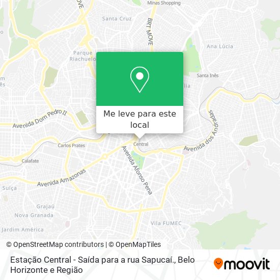 Estação Central - Saída para a rua Sapucaí. mapa
