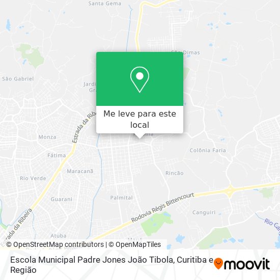 Escola Municipal Padre Jones João Tibola mapa