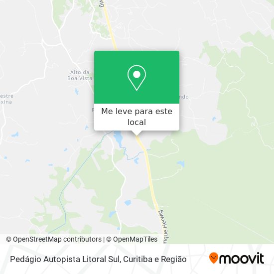 Pedágio Autopista Litoral Sul mapa