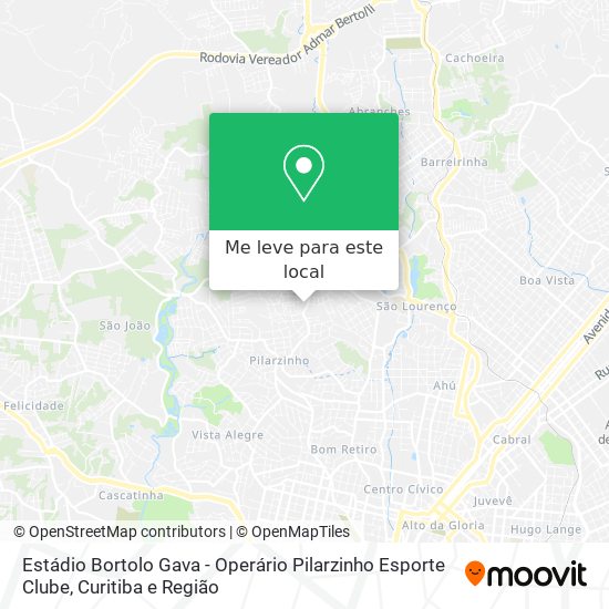 Estádio Bortolo Gava - Operário Pilarzinho Esporte Clube mapa