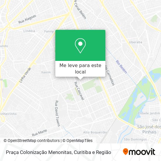 Praça Colonização Menonitas mapa