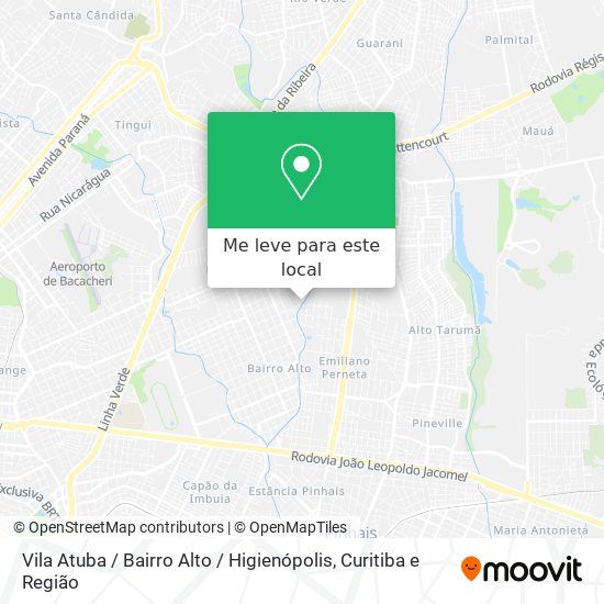 Vila Atuba / Bairro Alto / Higienópolis mapa
