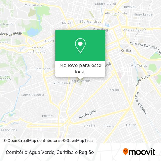 Cemitério Água Verde mapa