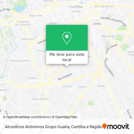 Alcoólicos Anônimos Grupo Guaíra mapa