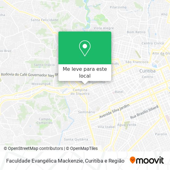 Faculdade Evangélica Mackenzie mapa