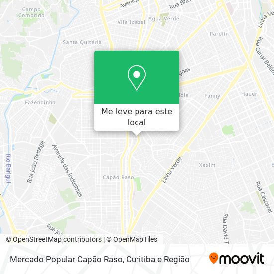 Mercado Popular Capão Raso mapa