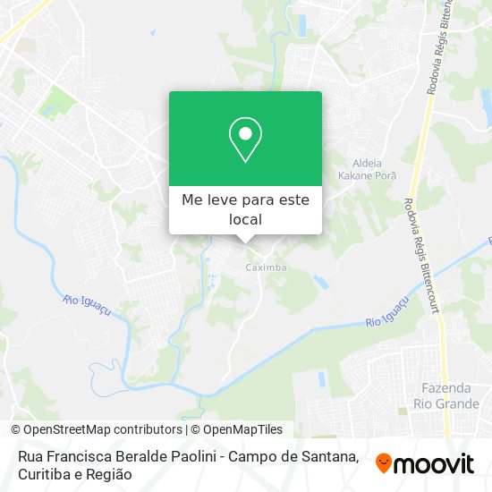 Rua Francisca Beralde Paolini - Campo de Santana mapa