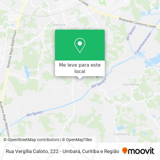 Rua Vergília Calixto, 222 - Umbará mapa