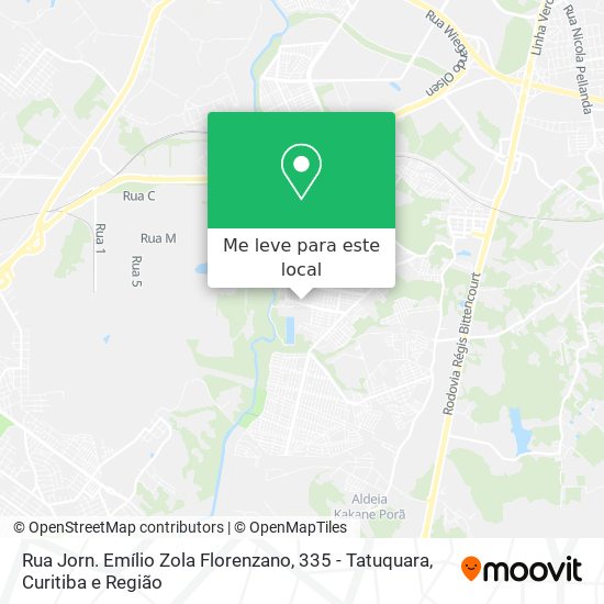Rua Jorn. Emílio Zola Florenzano, 335 - Tatuquara mapa