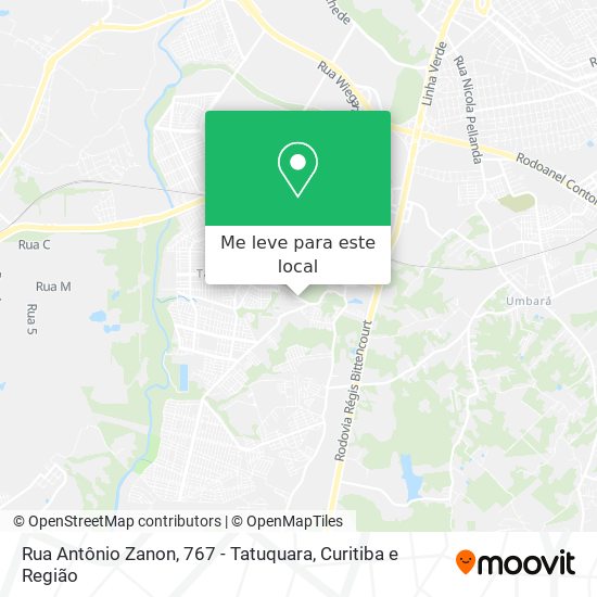 Rua Antônio Zanon, 767 - Tatuquara mapa