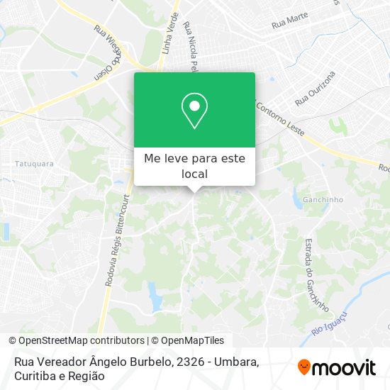 Rua Vereador Ângelo Burbelo, 2326 - Umbara mapa