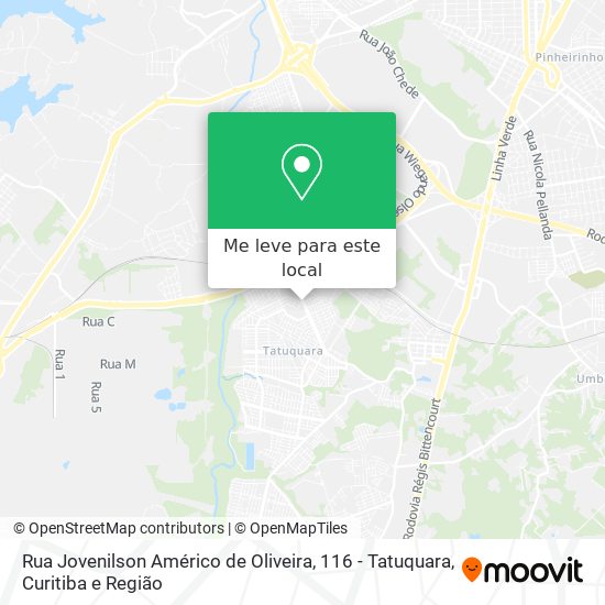Rua Jovenilson Américo de Oliveira, 116 - Tatuquara mapa