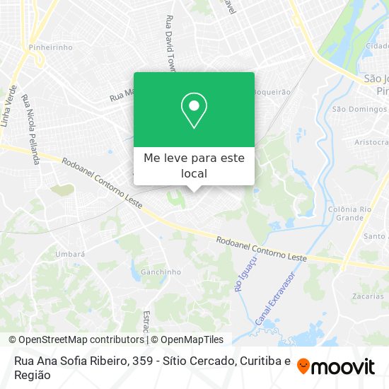 Rua Ana Sofia Ribeiro, 359 - Sítio Cercado mapa