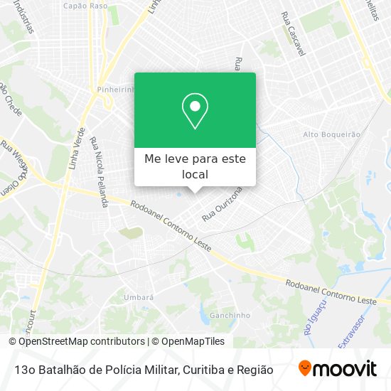 13o Batalhão de Polícia Militar mapa